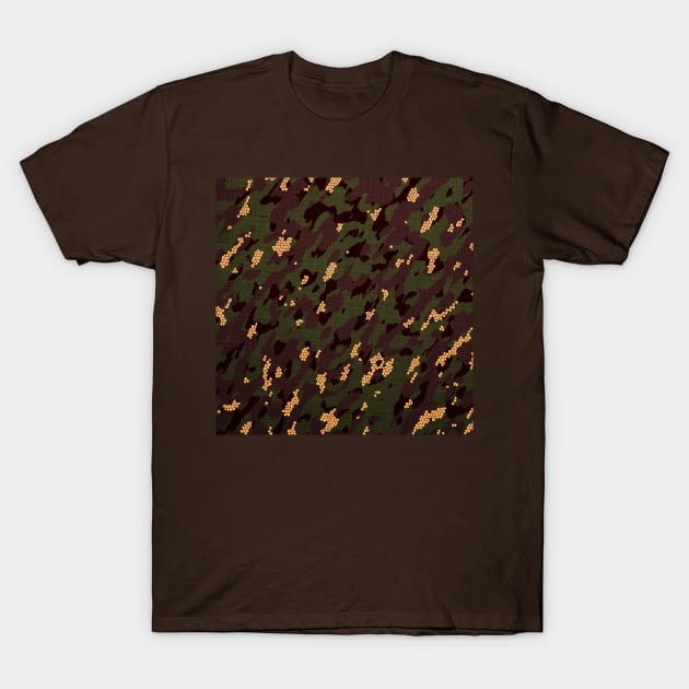 Camouflage - Olive and Burgundy T-Shirt by Tshirtstory